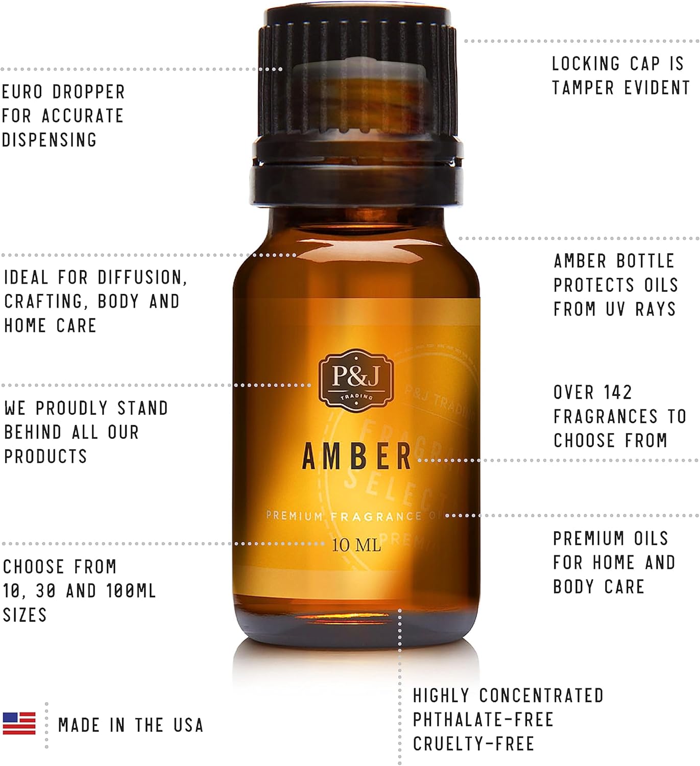 P&J Trading Fragrance Oil All-American Set | Apple Pie, Hot Fudge, Campfire, Root Beer, Orangesicle, and Smores Candle Scents for Candle Making, Freshie Scent, Soap Making, Diffuser Oil Scents