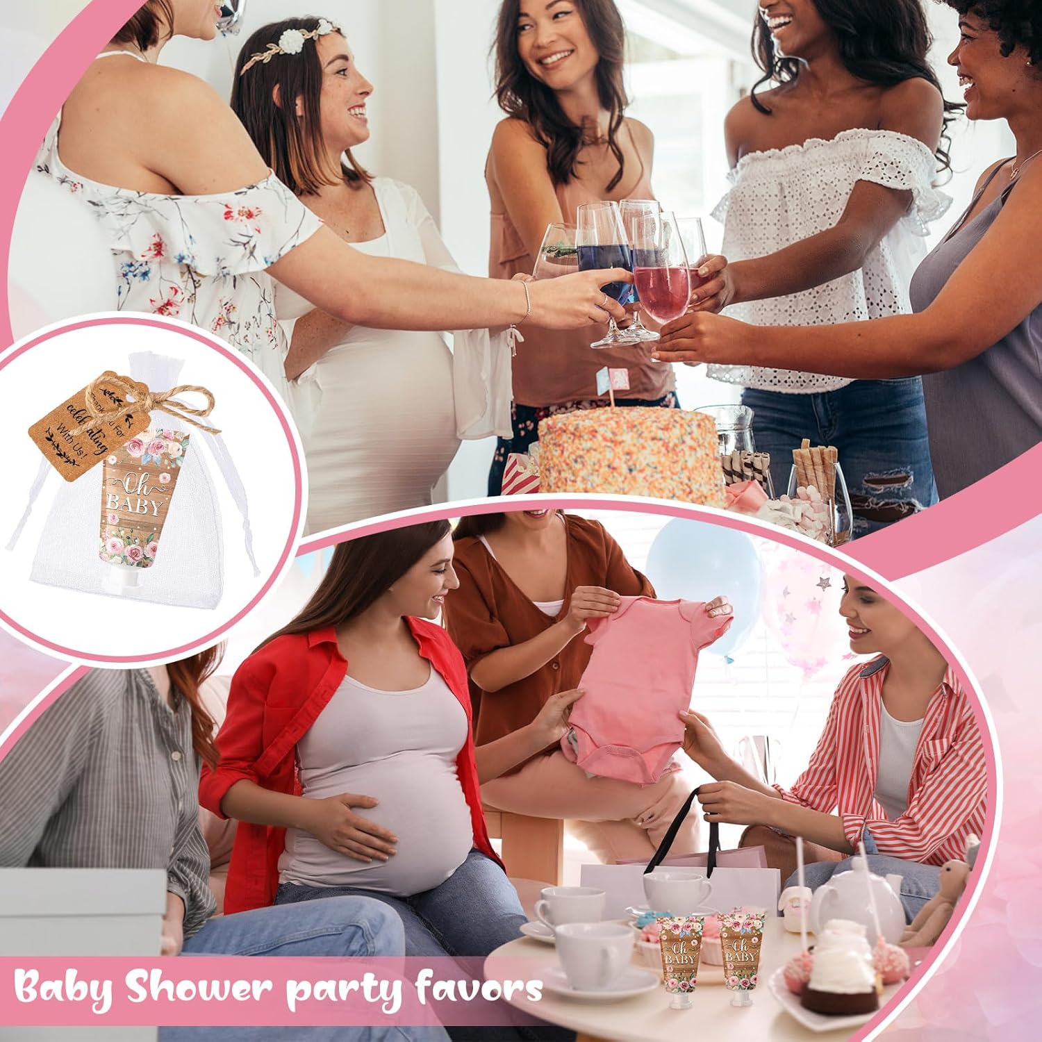 48 Sets Baby Shower Hand Cream Party Favors for Guests Gift Bulk Travel Size Hand Lotion Set for Baby Shower Wedding Christmas(Floral) - Glowelle