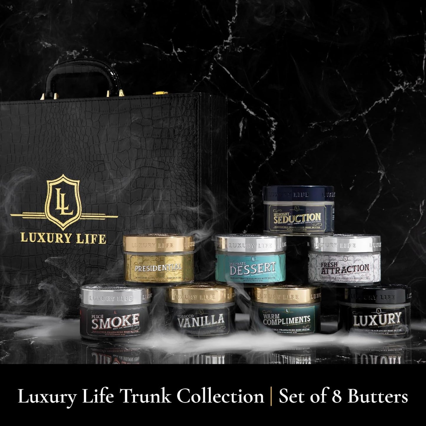 LUXURY LIFE BUTTER - Scented, Luxurious Body Butter With All-Natural Hyaluronic Acid For Soft, Hydrated Skin - For Men & Women - Suitable For All Skin Types - Luxury Life Trunk Collection 240 oz.
