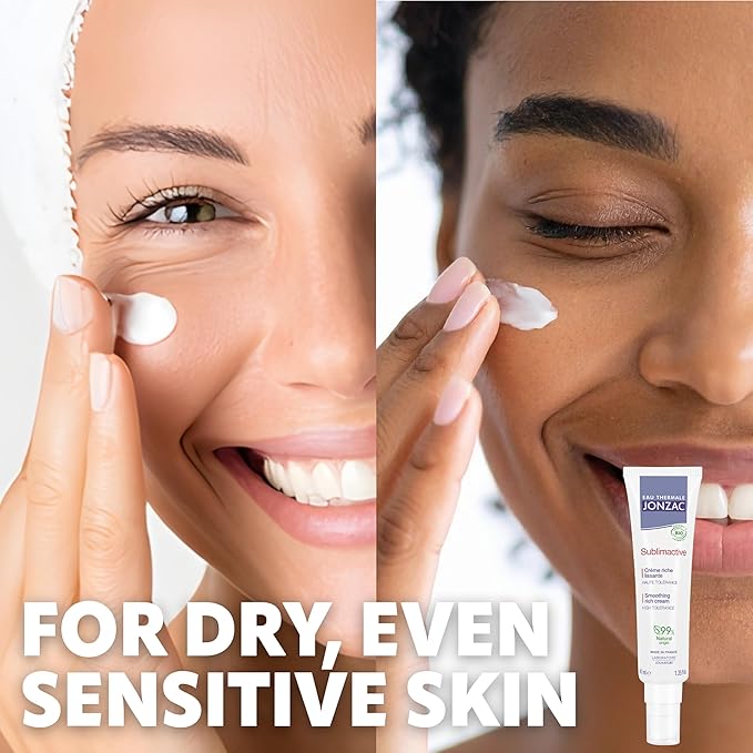 JONZAC Eau Thermale Sublimactive Organic Anti-Aging Smoothing Rich Cream for Women - Firms and Smooths Skin - with Shea Butter - Natural Skin Care - Safe for Sensitive Skin - 1.35 fl oz