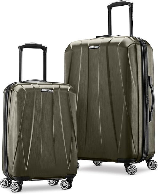 Samsonite Centric 2 Hardside Expandable Luggage with Spinner Wheels, Olive, 2-Piece Set (20/24)