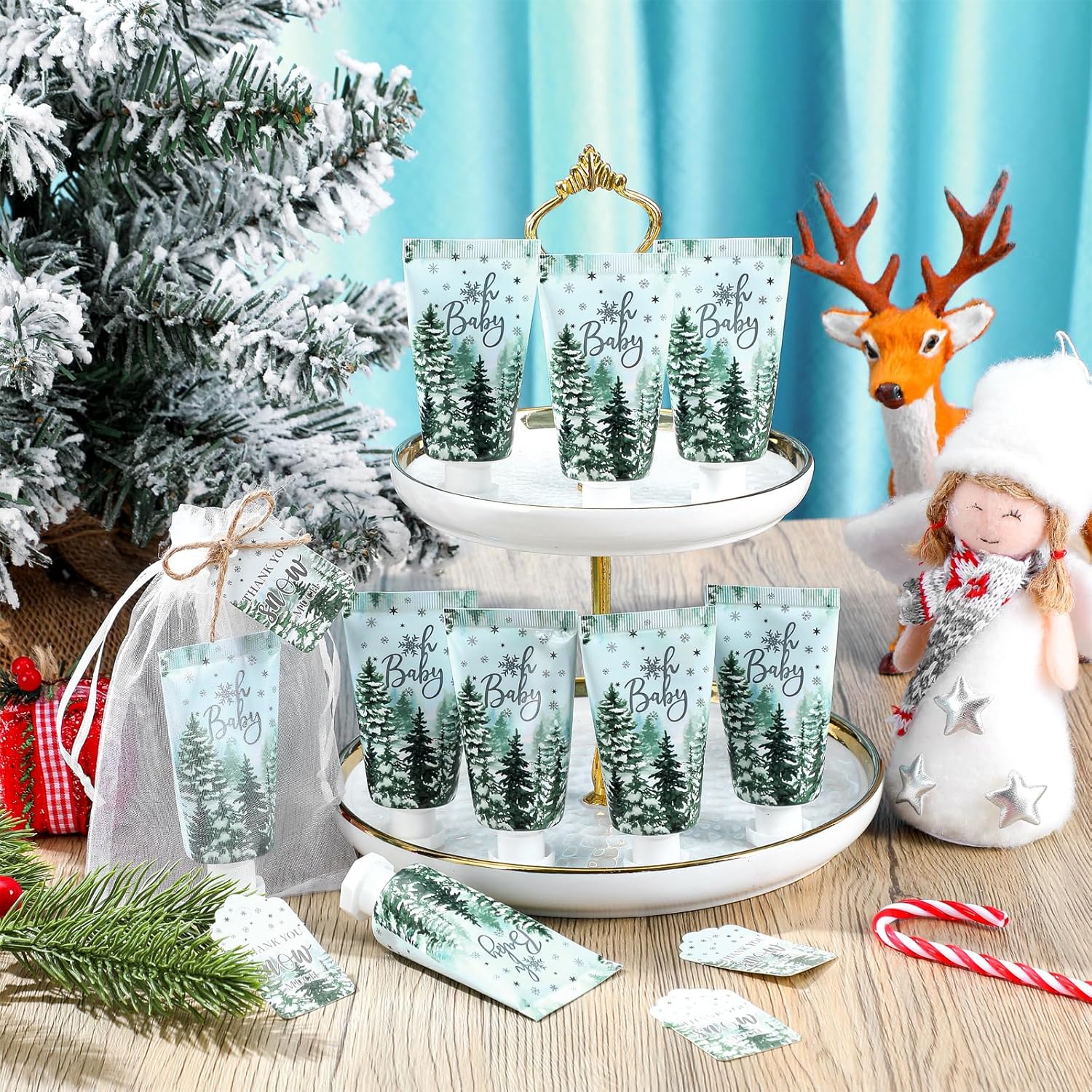 48 Sets Baby Shower Hand Cream Party Favors for Guests Gift Bulk Travel Size Hand Lotion Set for Baby Shower Wedding Christmas(Forest Baby) - Glowelle