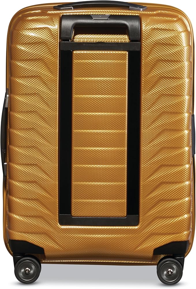 Samsonite Proxis Global Carry-On Hardside Luggage with Dual Spinner Wheels, Airline Approved - Innovative Roxkin™ Lightweight Shell With Ultimate Durability- TSA Lock, Telescopic Handle - Honey Gold