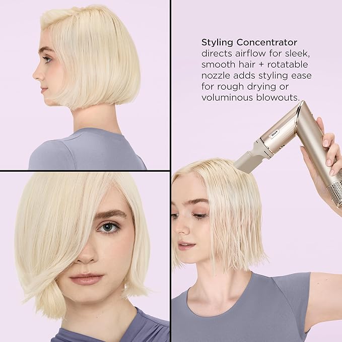 Shark FlexStyle Air Styling & Drying System, Powerful Hair Blow Dryer & Multi-Styler with Auto-Wrap Curlers, Curl-Defining Diffuser, Oval Brush, & Concentrator Attachment, Stone, HD435