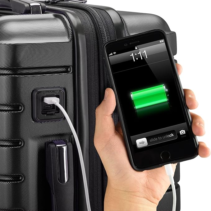 Traveler's Choice Archer Polycarbonate Hardside Spinner Luggage Set, Tie Down Straps, Grey, 3-Piece