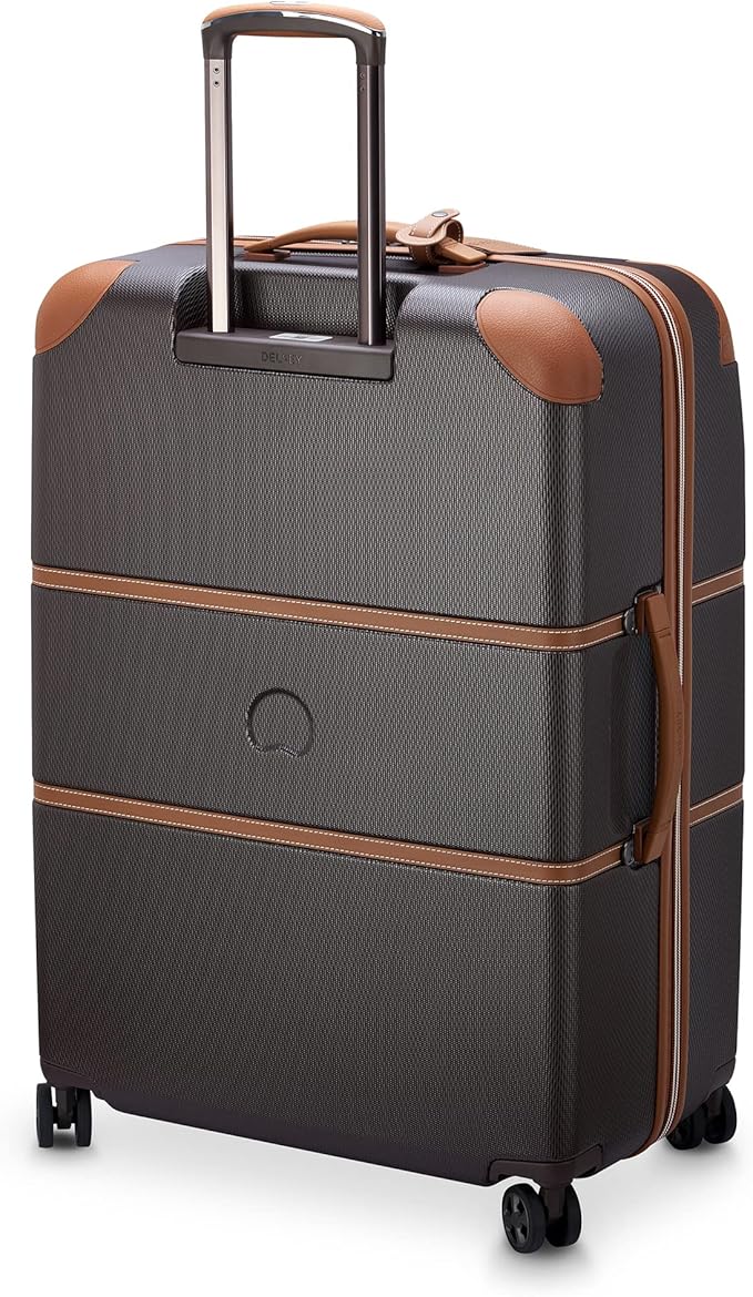 DELSEY PARIS Chatelet Air 2.0 Hardside Luggage with Spinner Wheels, Chocolate Brown, Checked-Large 28 Inch