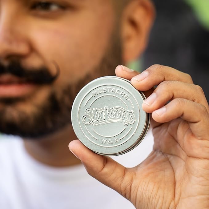 Suavecito Whiskey Bar Mustache Wax 1.5 oz - Control & Style Your Mustache With All Day Hold, Portable Travel Size Tin Can, Moisturize & Style, Facial Grooming With A Masculine Scent