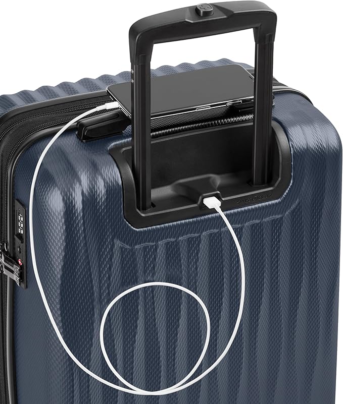 SwissGear 7272 Energie Hardside Expandable Luggage with Spinner Wheels, Navy, 3-Piece Set (19/24/27)