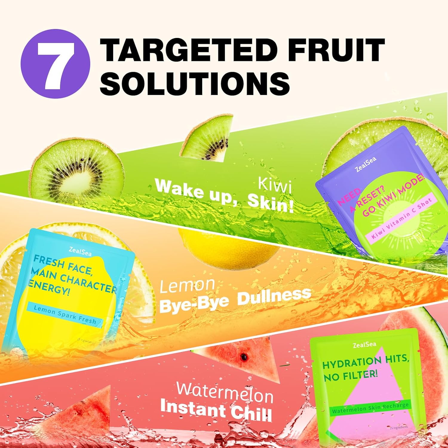 ZealSea Clean Beauty Face Masks Skincare, Minimalism 15 Ingredients Sheet Mask, Dopamine Color Design Facial Mask, Sleepover & Slumber Spa Party Supplies, Women Teen Girl Gifts Trendy Stuff, 14 Pack - Glowelle