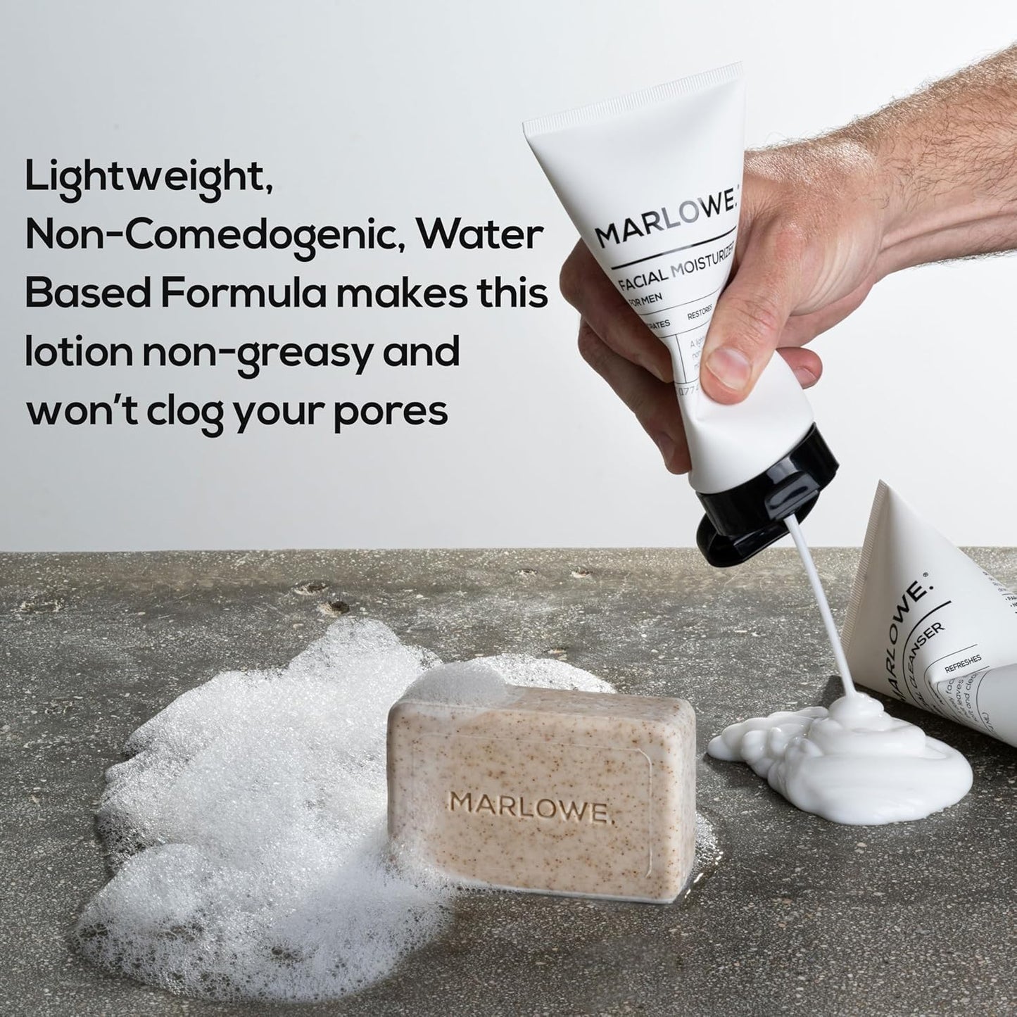 MARLOWE. Skin Care Set, No. 122 Facial Scrub 6 oz & No. 123 Facial Moisturizer 6 oz with Natural Extracts & Antioxidants, Cleanses, Exfoliates, Hydrates & Soothes