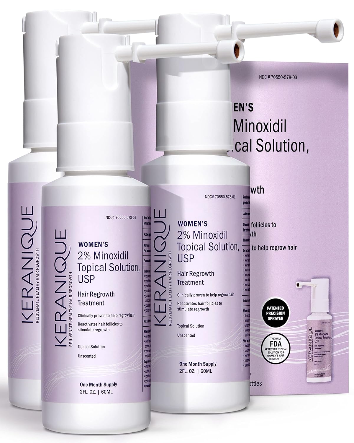 Keranique Hair Regrowth Treatment Extended Nozzle Sprayer - Glowelle