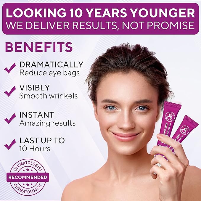 Instant Firming & Tightening Eye Cream (12 ml) – Temporarily Reduces Under-Eye Bags, Puffiness, Wrinkles & Fine Lines for a Youthful Appearance with Results Lasting 8 Hours