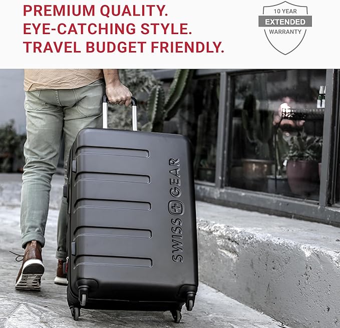 SwissGear 7366 Signature Hardside Expandable Luggage with Spinner Wheels, TSA Lock, Cup-Holder, Cobalt, 3-Piece Set (19/23/27)