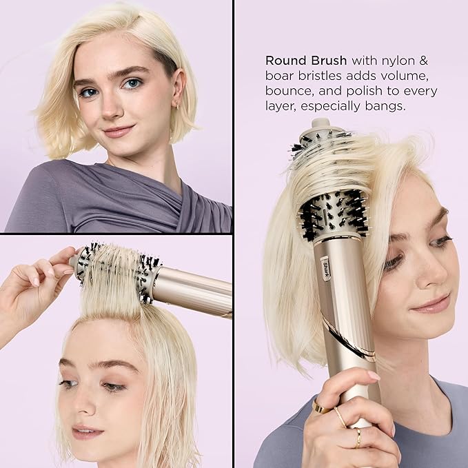 Shark FlexStyle Air Styling & Drying System, Powerful Hair Blow Dryer & Multi-Styler with Auto-Wrap Curlers, Curl-Defining Diffuser, Oval Brush, & Concentrator Attachment, Stone, HD435