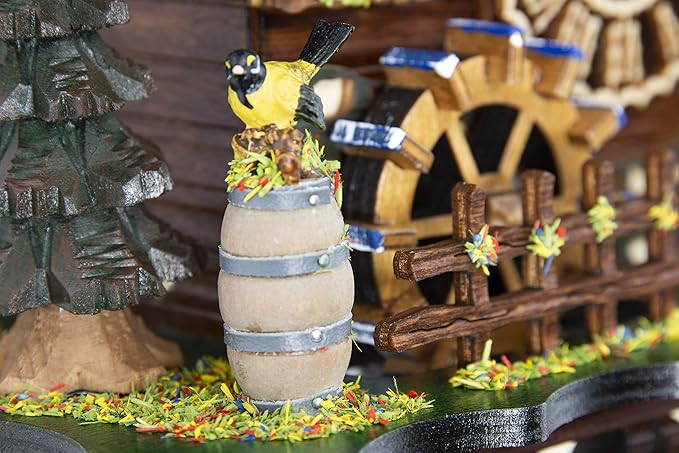 Cuckoo-Palace German Cuckoo Clock - The Brotzeit House - with Quartz Movement - 10.3 inches high - Black Forest Clock