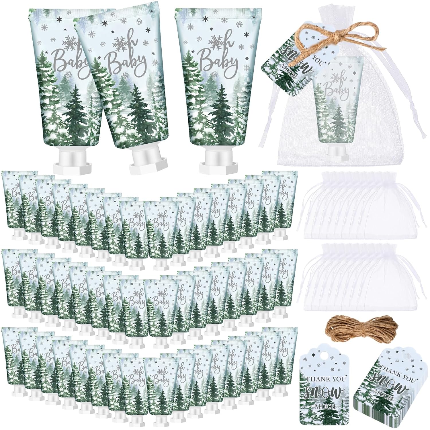 48 Sets Baby Shower Hand Cream Party Favors for Guests Gift Bulk Travel Size Hand Lotion Set for Baby Shower Wedding Christmas(Forest Baby) - Glowelle