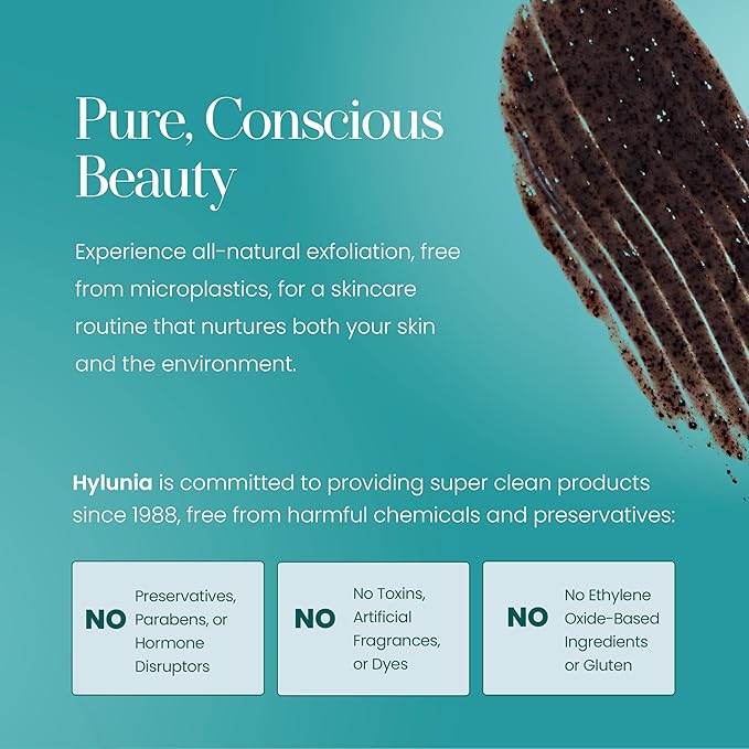 Hylunia Skincare Grape Seed Facial Scrub – Gentle Exfoliating Face Scrub with Ground Grape Seed, Bentonite Clay, and Alpha Hydroxy Acid for smooth, glowing skin and refined pores, 5.1oz