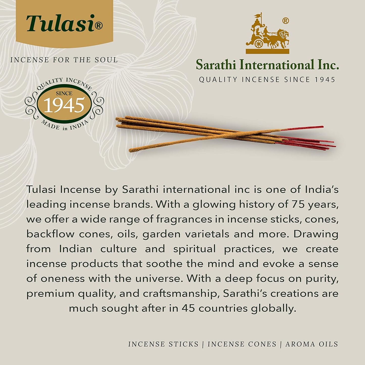 Tulasi Incense Sticks Pack of 12 Natural Scent (240 sticks) Variety Fragrance of Coconut, White Sage, Red Rose, Palo Santo, Lavender & Cinnamon etc, Ideal for Aromatherapy, Meditation & Positive Vibes - Glowelle