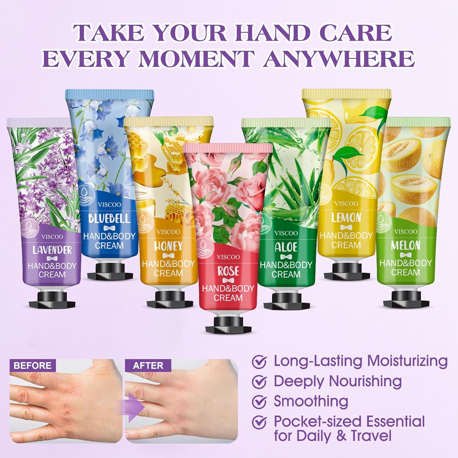 14 Pack Hand Cream Gifts Set for Women, Bulk Hand Lotion for Birthday Gifts for Women, Bridesmaid Gifts, Thank You Gifts, Party Favors, Mini Moisturizing Hand Lotion Travel Size for Dry Cracked Hands - Glowelle