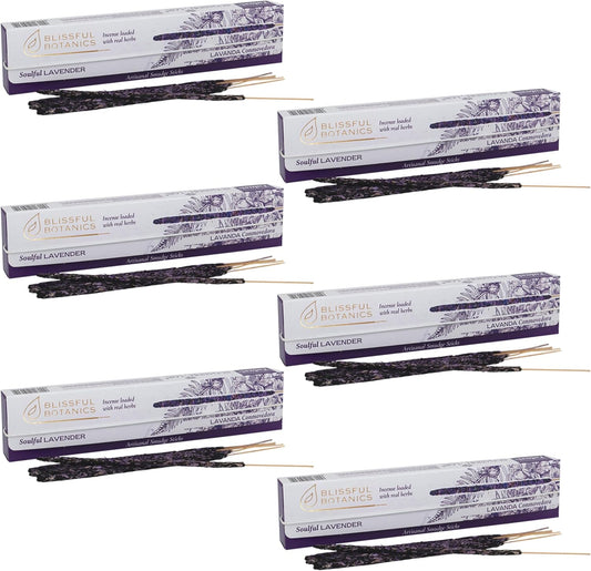 Tulasi Lavender Smudge Incense Sticks Pack – 48 Natural Smudge Sticks (6 Boxes x 8) | Long Burning (55 Min) | Aromatherapy, Spiritual Cleansing, Meditation, Mood Lifting, Air Purifying Incense - Glowelle