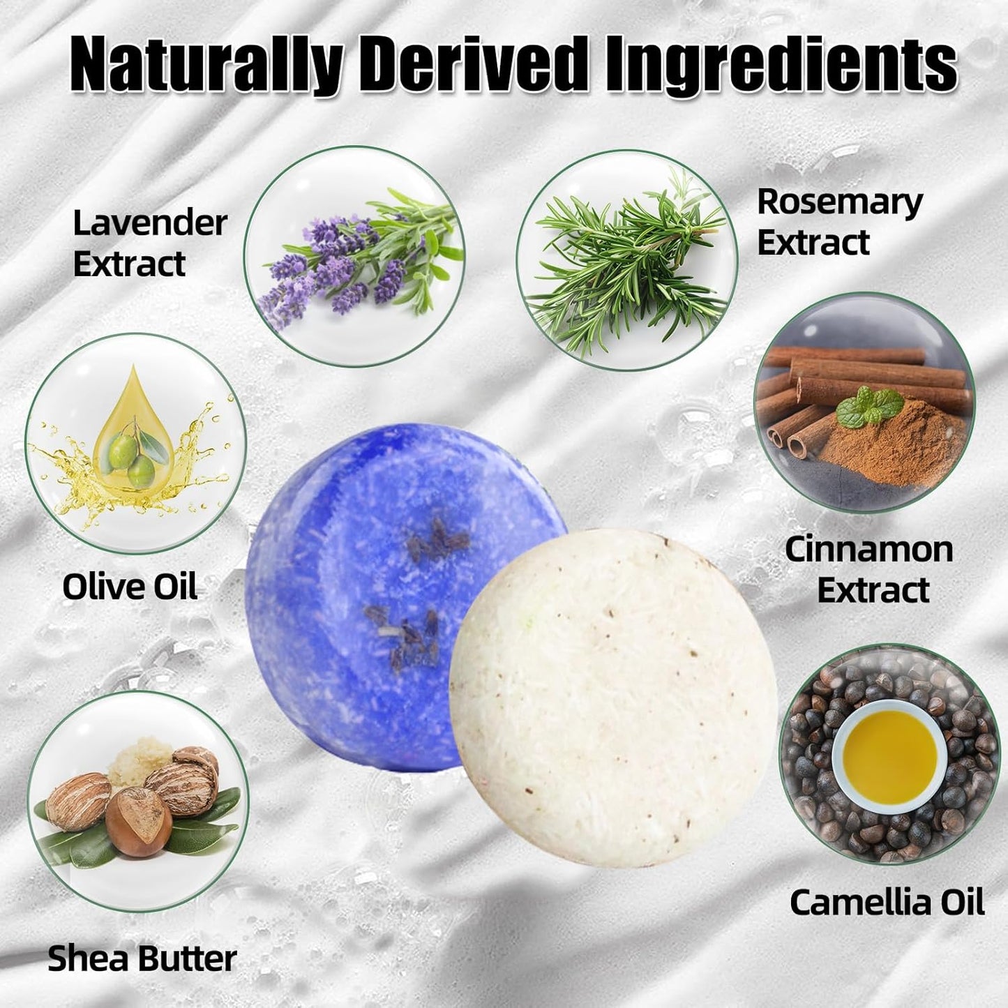 2 Pack Rosemary Lavender Hair Shampoo Bar,Deep Cleansing for Scalp Hair Loss Shampoo Soap,Organic Shampoo Oil Control for Hair Growth,Refreshing and Hydrating Bar,Gifts for Women Men - Glowelle