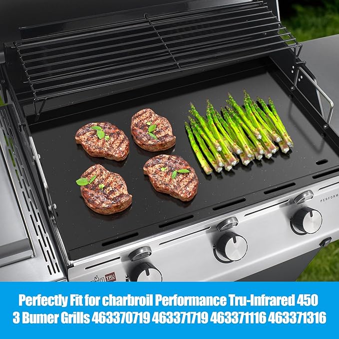 "WEBROIL Griddle Inserts Replacement Parts for Charbroil Performance TRU-Infrared 450 3-Burner 463370719 463371719 463371116, Flat Top Griddle Plate for Charbroil Performance 4 Burner Grill Parts"