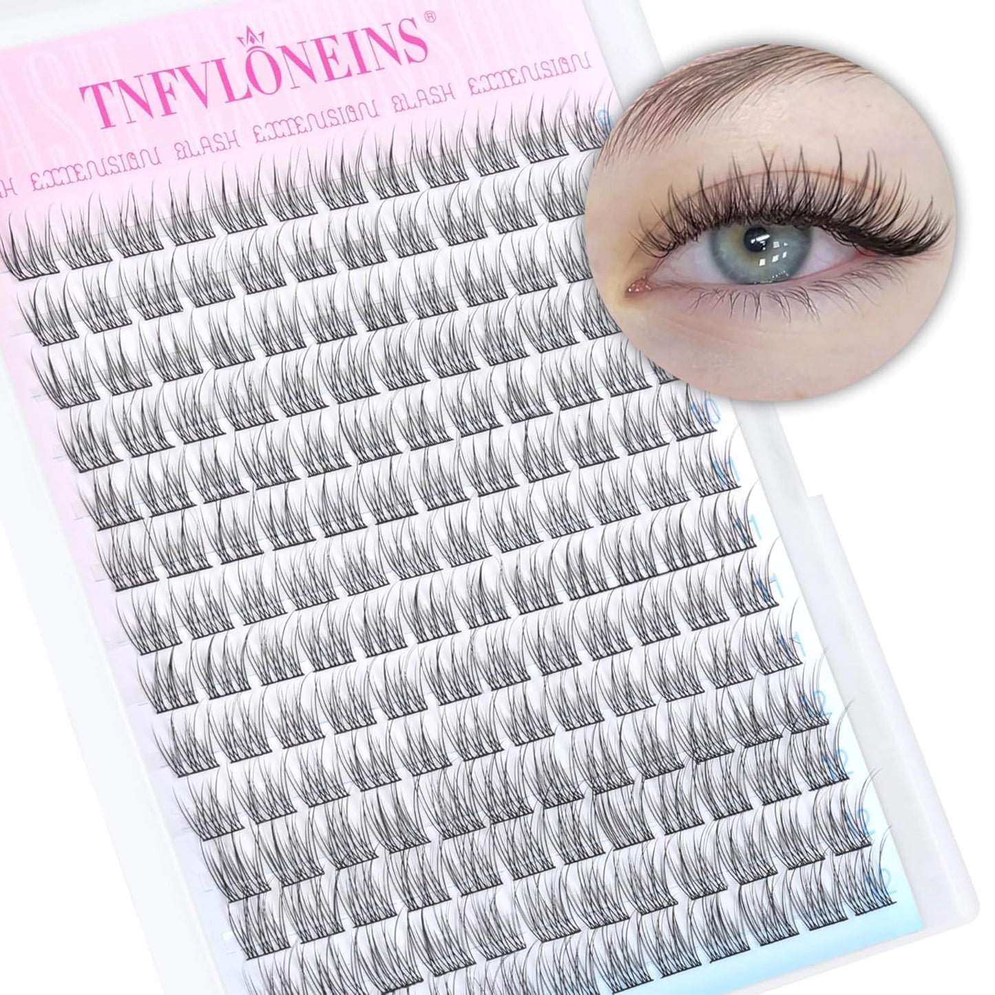 Natural Lash Clusters Wispy Eyelash Extension 168Pcs Cluster Lashes Extensions Natural Individual Lashes 9-12mm Eyelash Clusters DIY Korean False Eyelashes by TNFVLONEINS - Glowelle