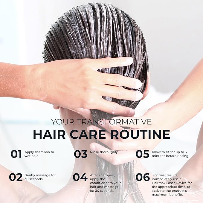 Hairmax Shampoo & Conditioner | Anti Thinning formula | Advanced Hair & Scalp Therapy for Thinning Hair | Cleanses, Hydrates & Strengthens | Sulfate & Paraben-Free | 10 fl oz each