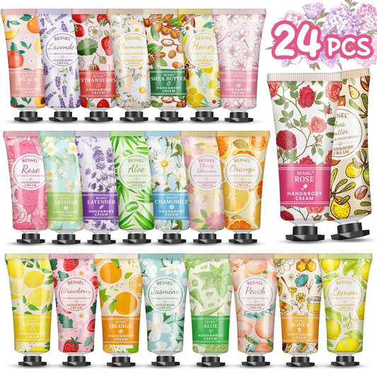 24 Pack Hand Cream Gifts Set For Women, Mini Hand Lotion Travel Size in Bulk for Dry Cracked Hands, Graduation Gifts, End of Year Teacher Appreciation Gifts, Thanksgiving Gifts, Party Favors - Glowelle