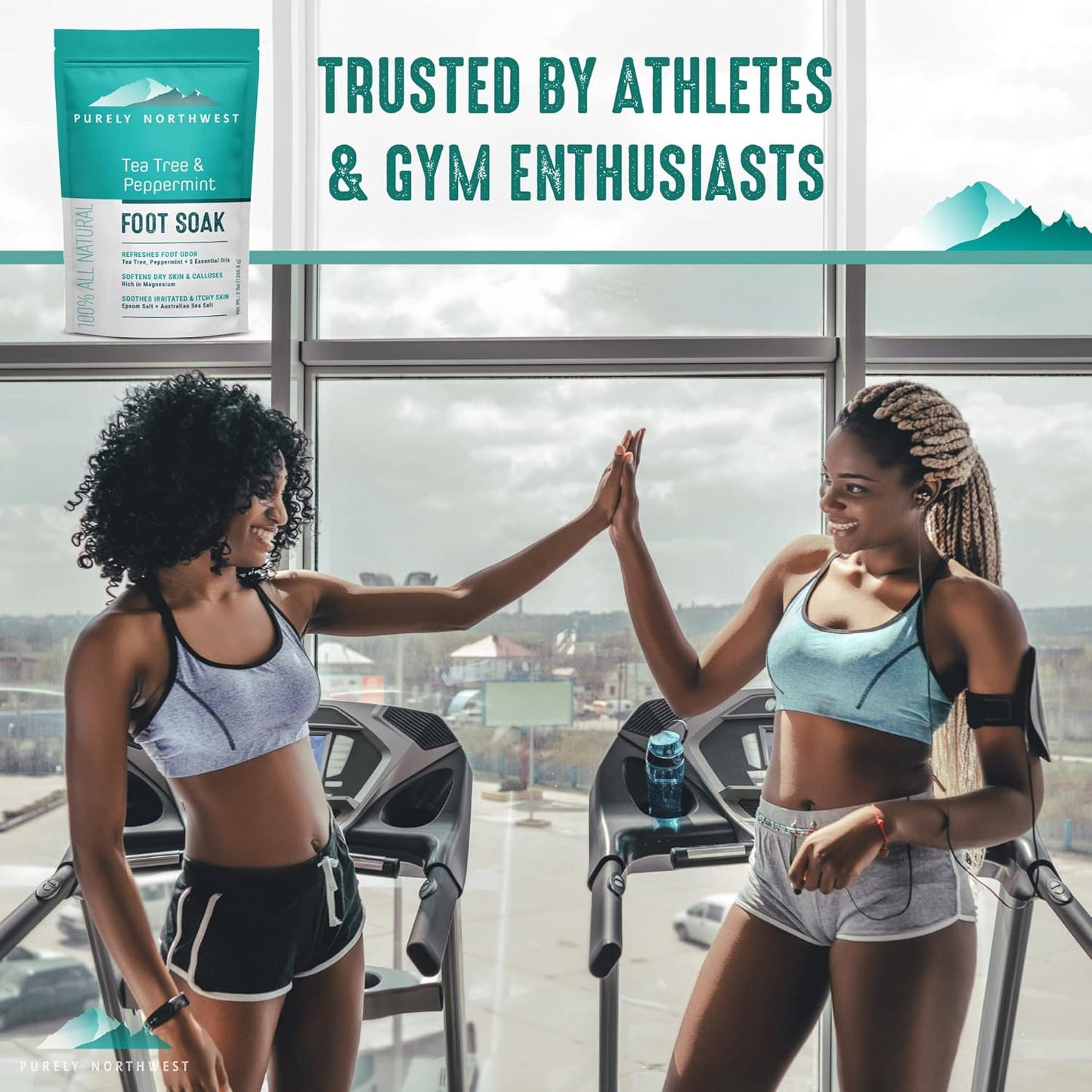 Epsom Salt Tea Tree Foot Soak-Toenail Repair, Softens Thick Calluses & Corns, Stubborn Foot Odor, Athletes Foot Burning & Itching, Damaged Discolored Nails: Purely Northwest USA 16 ounces/1Lb