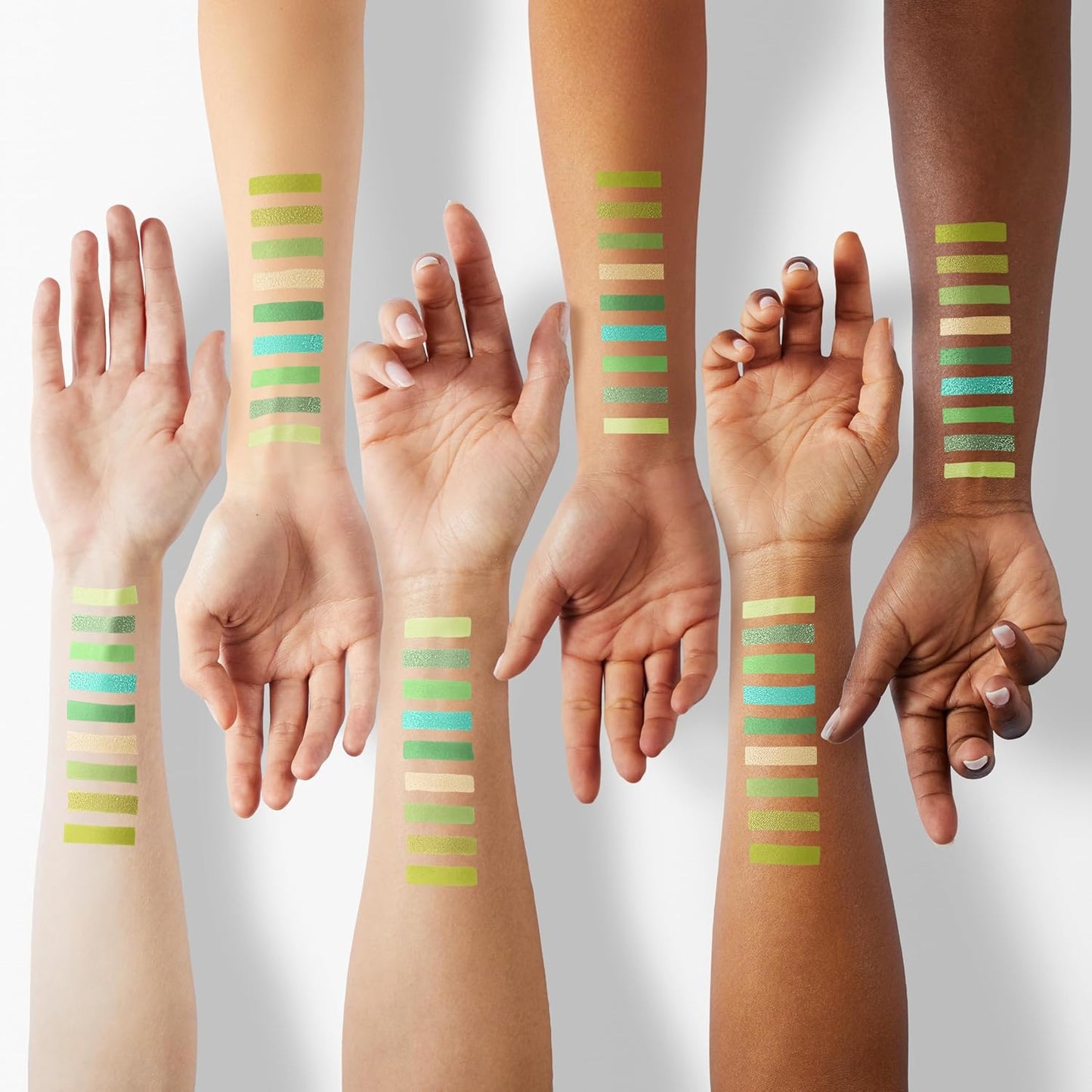 9-Color Shimmer & Matte Green Eyeshadow Palette – Highly Pigmented Light & Dark Green Shades, Blendable Shiny & Matt Makeup Powder