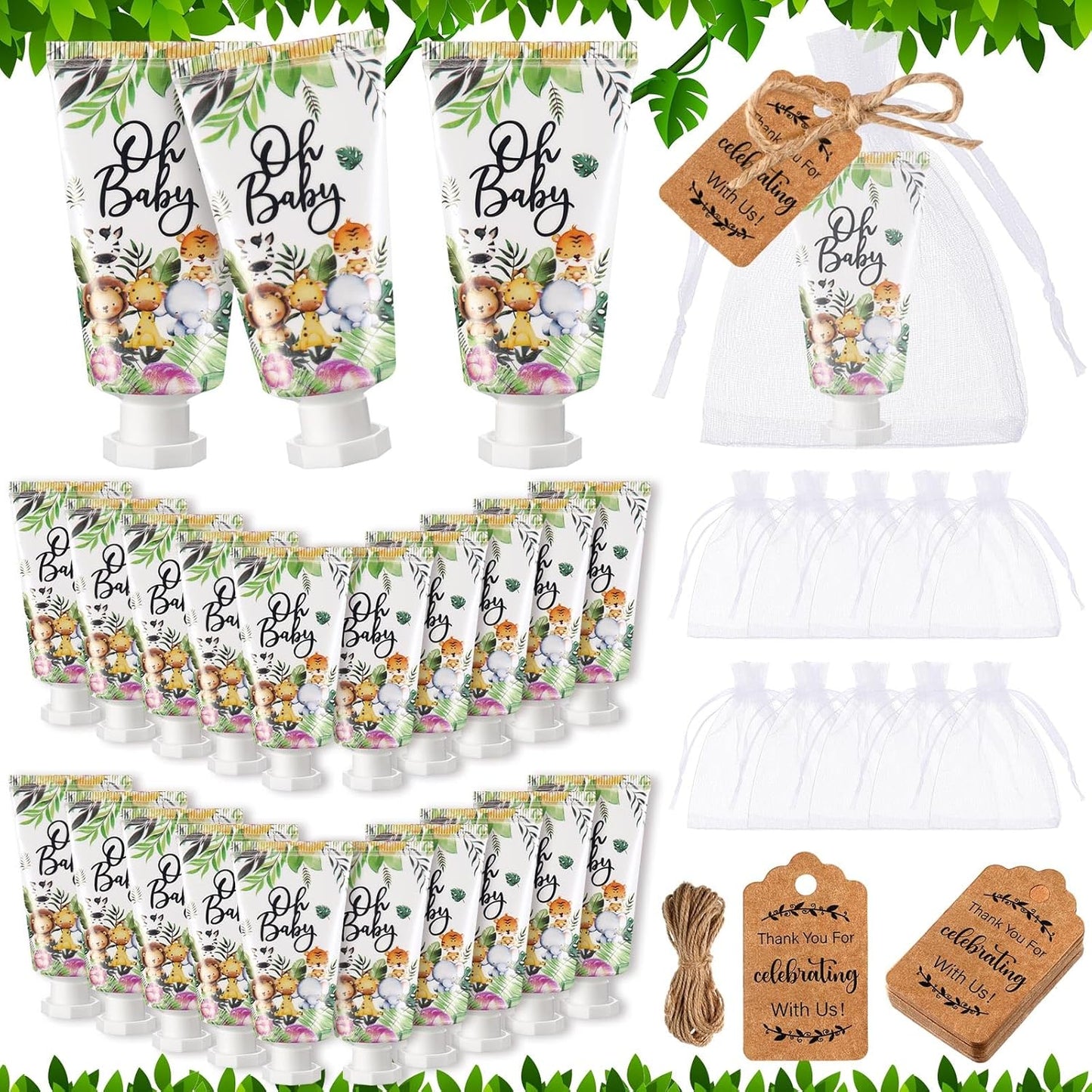 48 Sets Baby Shower Hand Cream Party Favors for Guests Gift Bulk Travel Size Hand Lotion Set for Baby Shower Wedding Christmas(Animal) - Glowelle