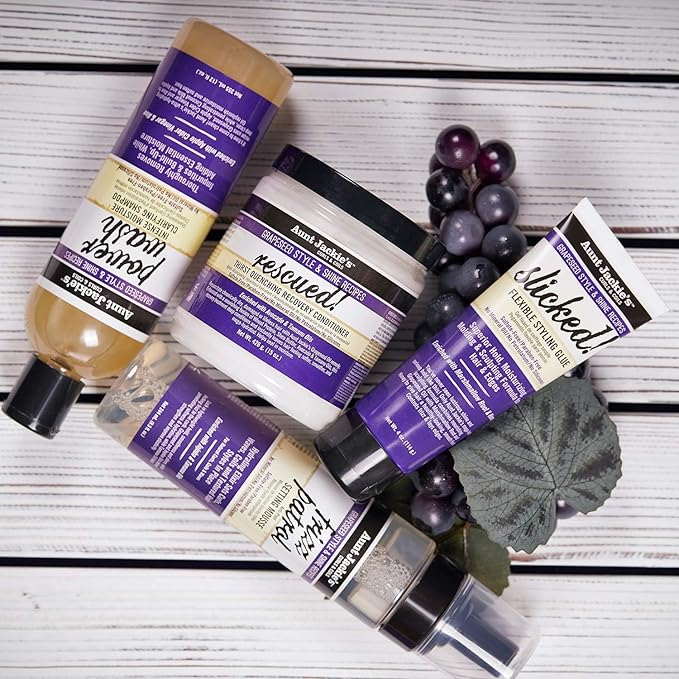 Aunt Jackie's Grapeseed Style and Shine Recipes Power Wash Intense Moisture Clarifying Hair Shampoo, 12oz.