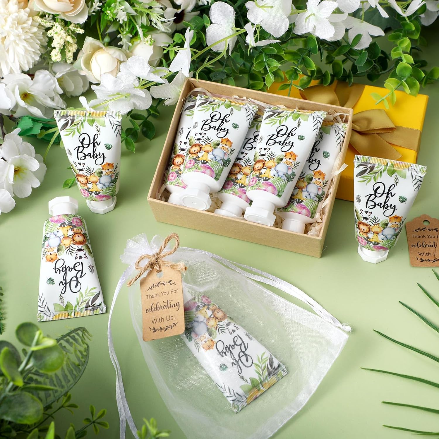 48 Sets Baby Shower Hand Cream Party Favors for Guests Gift Bulk Travel Size Hand Lotion Set for Baby Shower Wedding Christmas(Animal) - Glowelle