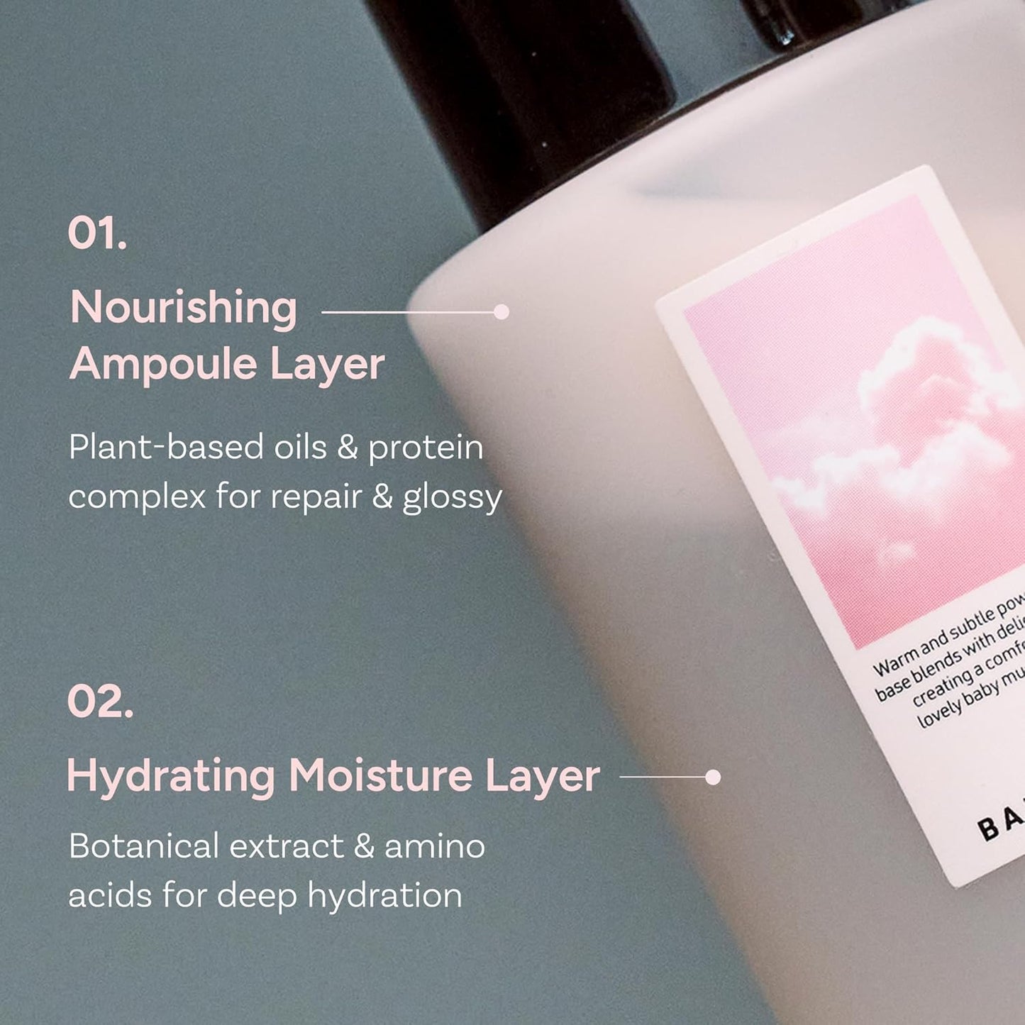 Korean Ampoule Hair Serum Mist with Camellia & Jojoba Oil – Nourishing & Moisturizing Hair Treatment, Frizz Control, Paraben & Sulfate Free, Baby Musk, 100ml / 3.38 fl oz