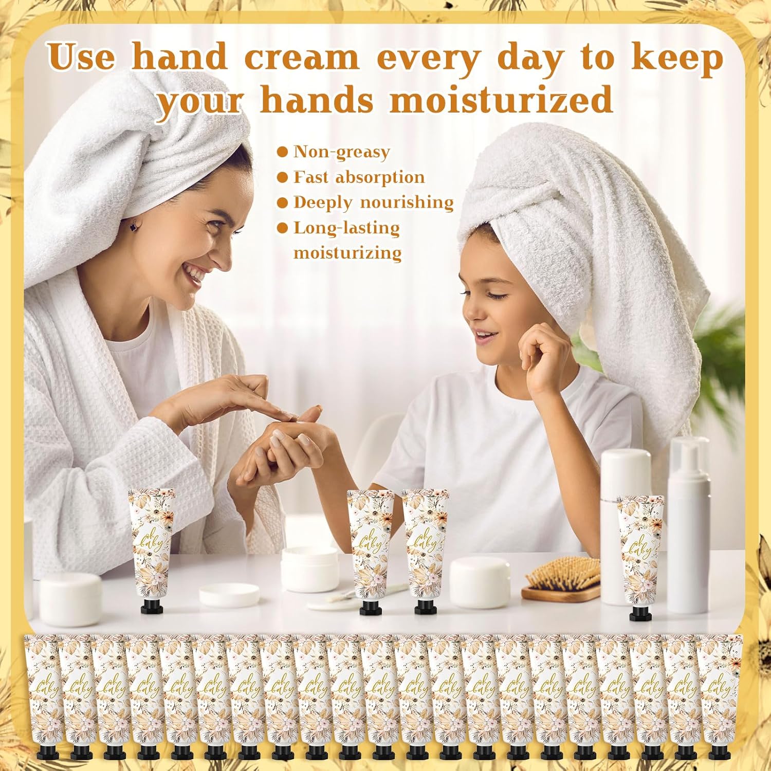 48 Sets Baby Shower Hand Cream Party Favors for Guests Gift Bulk Travel Size Hand Lotion Set for Baby Shower Wedding Christmas(Boho) - Glowelle