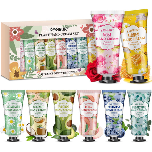8 Pack Hand Cream Gifts Set For Women, Mini Hand Lotion Travel Size for Dry Cracked Hands, Bulk Hand Cream for Mom Gifts, Bridal Shower Favors, Birthday Gifts and Small Gifts for Women - Glowelle