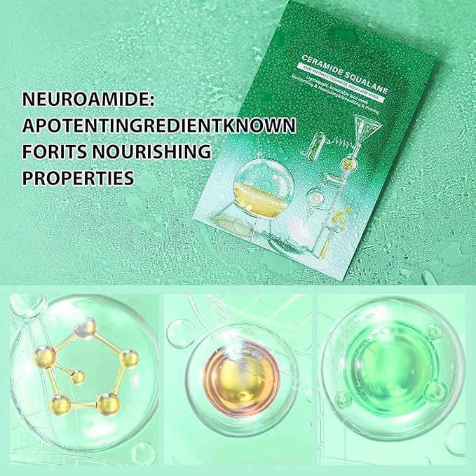 Facial Masks Skincare for Women,Squalan Hydrating Face Sheet Masks,Moisturizing Face Mask Suitable for All the Skin,Dry Skin,Face Spa Mask 10 Sheets