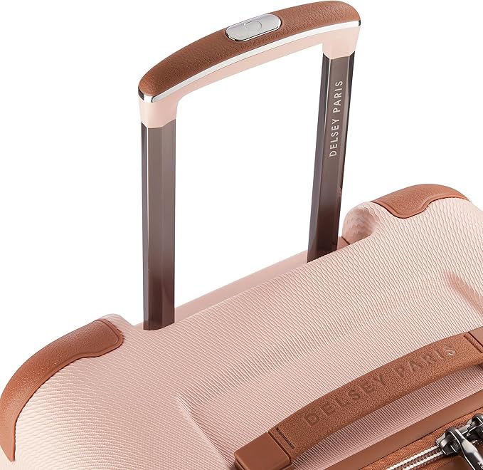 DELSEY PARIS Chatelet Air 2.0 Hardside Luggage Trunk with Spinner Wheels, Blush Pink, Checked-26 Inch Trunk