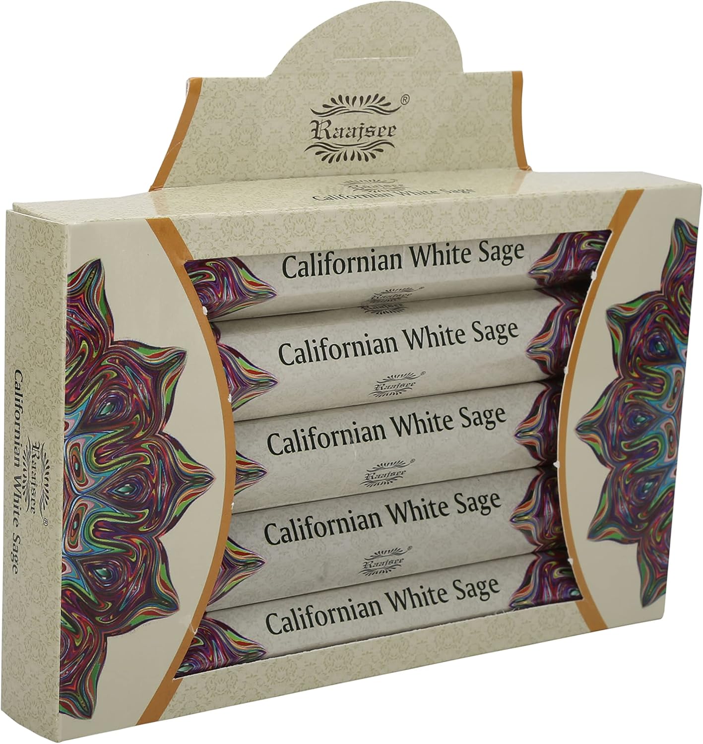 Raajsee White Sage Incense Sticks 15 Sticks x 5 Pack -100% Pure insense Organic Natural- Hand Rolled Free from Chemicals -insent Perfect for Church Aromatherapy, Stress Relief, Meditation (CALIFORNIAN - Glowelle