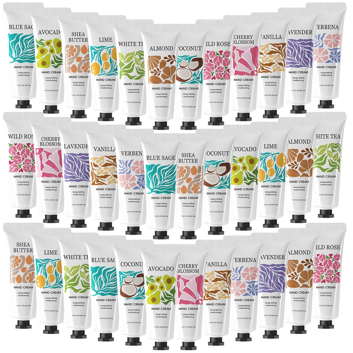 BODY & EARTH # LOVE 36 Pack Natural Plant Fragrance Moisturizing Hand Cream for Dry Hands, Mini Hand Lotion with Shea Butter Travel Size Hand Cream Gift Set for Women Birthday Gifts, Bridesmaid Gifts - Glowelle