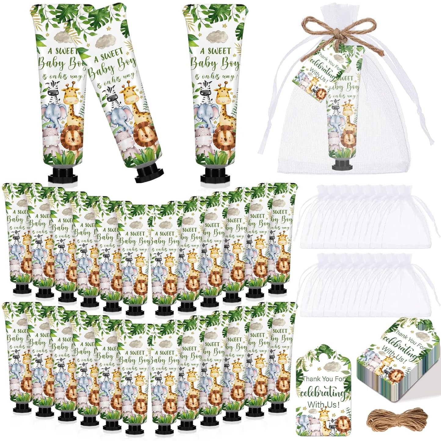 48 Sets Baby Shower Hand Cream Party Favors for Guests Gift Bulk Travel Size Hand Lotion Set for Baby Shower Wedding Christmas(Animals) - Glowelle