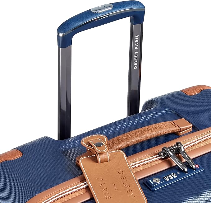 DELSEY PARIS Chatelet Air 2.0 Hardside Luggage with Spinner Wheels, Navy Blue, Checked-Large 28 Inch