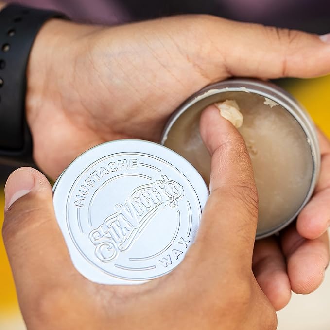 Suavecito Whiskey Bar Mustache Wax 1.5 oz - Control & Style Your Mustache With All Day Hold, Portable Travel Size Tin Can, Moisturize & Style, Facial Grooming With A Masculine Scent