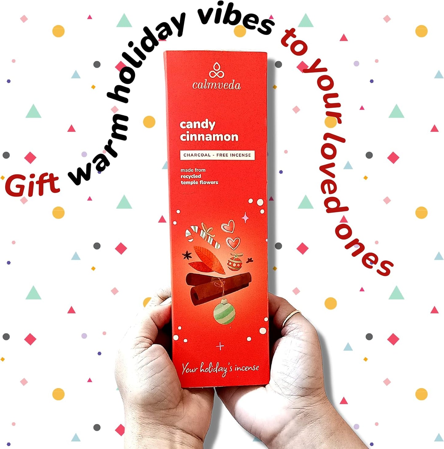 Candy Cinnamon Incense Stick Holiday - Incense (80 Sticks) Spicy, Creamy Vanilla and Flavorful Tangerine Incense | Charcoal Free, Made from Upcycled Flowers | Fall Incense Sticks for Holiday Fun - Glowelle