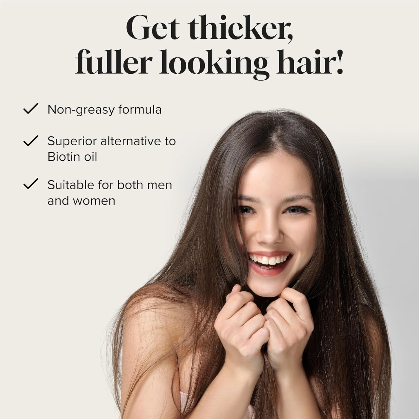 Biotin Hair Growth Serum Advanced Topical Formula To Help Grow Healthy, Strong Hair Suitable for Men and Women of All Hair Types Hair Loss Support By Pureauty Naturals 2 Fl Oz (Pack of 1) - Glowelle