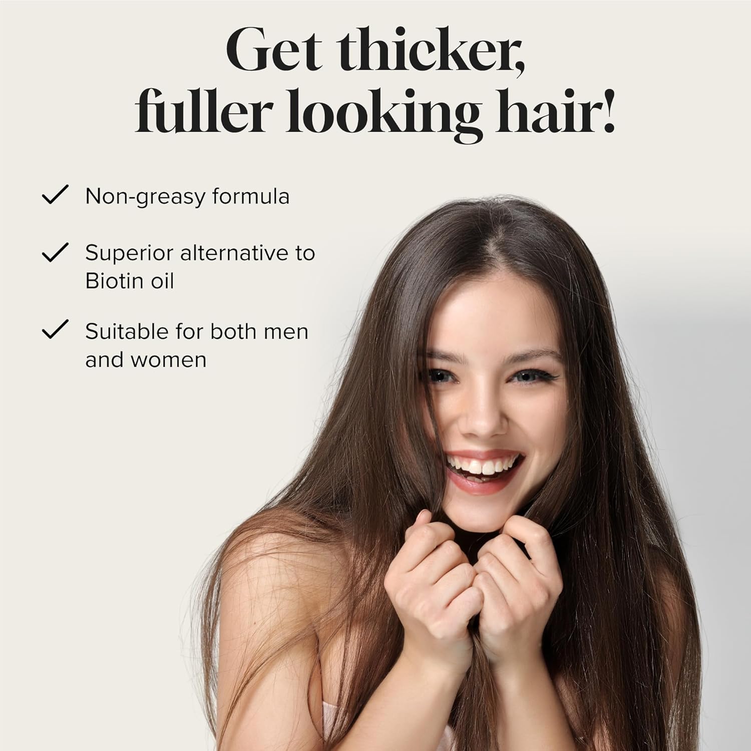 Biotin Hair Growth Serum Advanced Topical Formula To Help Grow Healthy, Strong Hair Suitable for Men and Women of All Hair Types Hair Loss Support By Pureauty Naturals 2 Fl Oz (Pack of 1) - Glowelle