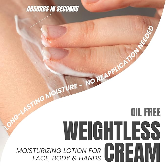 Alozera Hyaluronic Acid Face & Body Lotion with Aloe Vera, Daily Moisturizing Lotion for Dry Skin Hydration & Refresh, Non-Greasy, Lightweight, Fragrance-Free Moisturizer, 16.9 oz