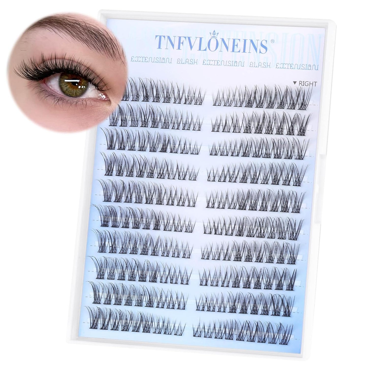 Wispy Lash Extension Kit Natural Lash Clusters 180Pcs Individual Lashes Clusters Kit Natural Eyelash Extension Kit C Curl Cluster Eyelash Extensions with Bond and Seal and Tweezers by TNFVLONEINS - Glowelle