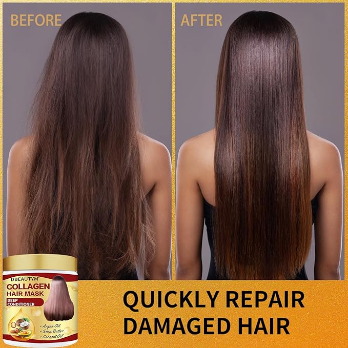 Collagen Hair Treatment Hair Mask & Hair Growth Serum,Deep Conditioner Hydrating Hair Mask for Dry Damaged Hair,Hair Growth Oil for Hair Loss,Natural Hair Regrowth Treatment for Men and Women
